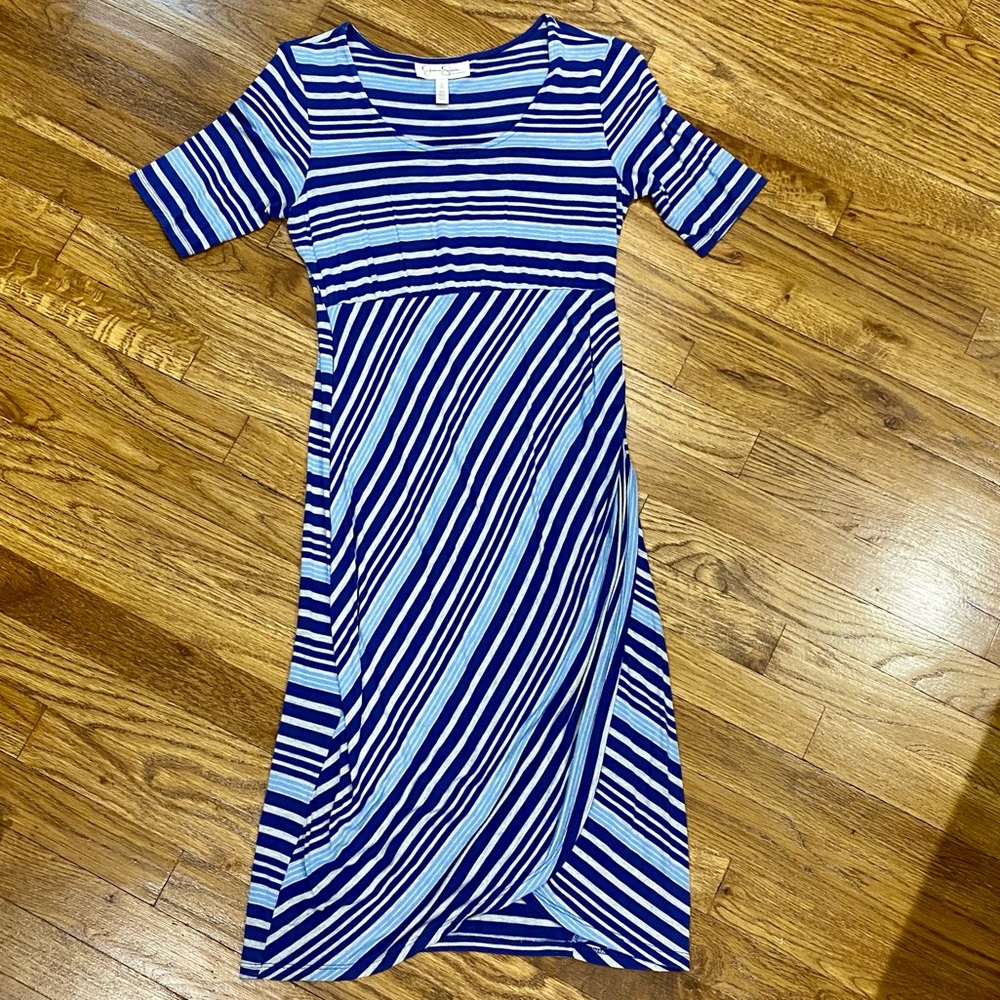 Jessica Simpson Maternity Blue Striped Dress